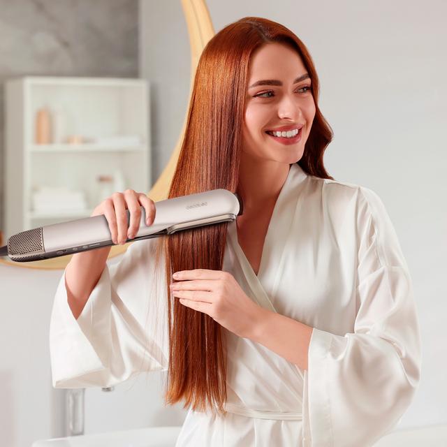 Alisador de cabelo RitualCare Air Lisse 2 em 1 Alumínio Air com 2 cabeças: escova e concentrador. Possui 106.000 rpm com motor digital de alta tecnologia. Seque e alise os cabelos com este ferro, economizando tempo.