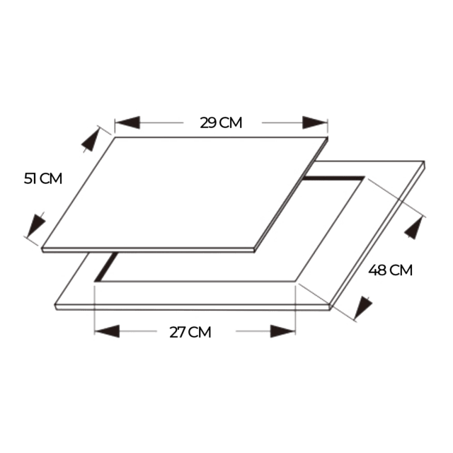 Bolero Squad G 2200S Glass Black Placa de gas, 2 fuegos, acabado en cristal negro, parrillas individuales de hierro fundido, potencia de 5,25kW, quemador WOK triple corona, encendido eléctrico, sistema de seguridad de las válvulas, para gas natural y accesorio de gas butano incluído.