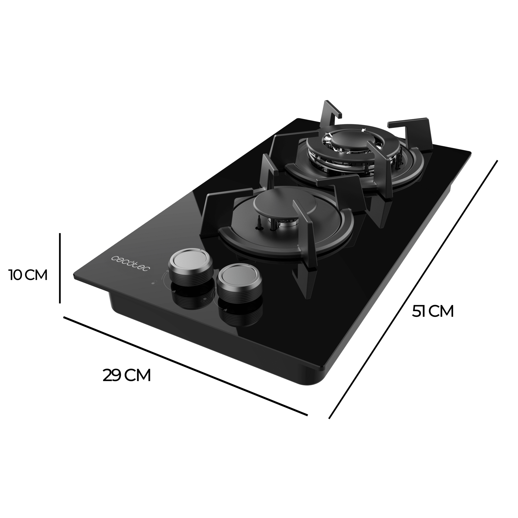 Cecotec Bolero Squad G 3200F Verre Noir Table de cuisson à