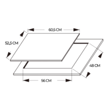 Bolero Squad G 3800S Eternal Nano Glass Placa de gas, 3 fuegos, acabado en cristal negro mate, parrillas individuales de hierro fundido, potencia de 10,35kW, quemador Eternal, encendido eléctrico, sistema de seguridad de las válvulas, para gas natural y accesorios para la conversión de gas incluído.