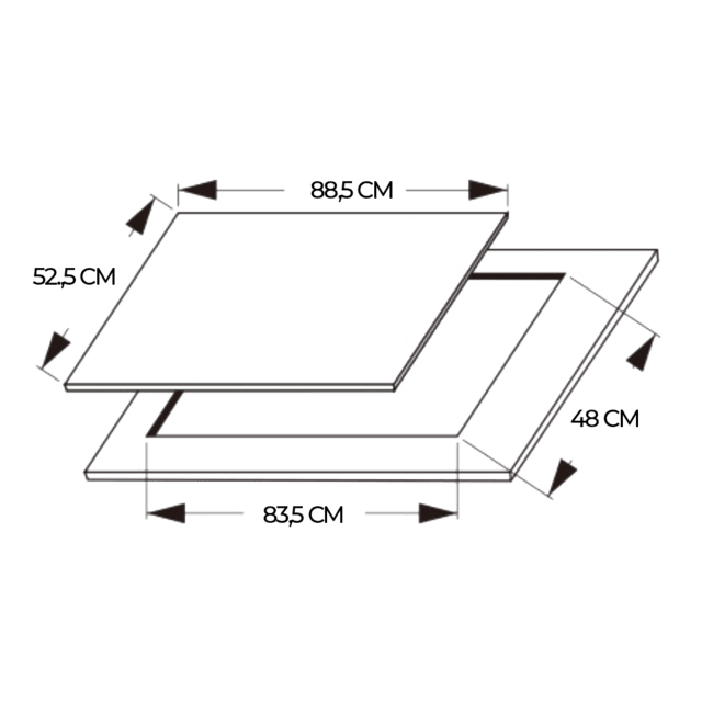 Bolero Squad G 5800S Eternal Nano Glass Placa de gas, 5 fuegos, acabado en cristal negro mate, parrillas individuales de hierro fundido, potencia de 13,1kW, quemador eternal con soporte WOK, encendido eléctrico, sistema de seguridad de las válvulas, para gas natural y accesorios para la conversión de gas incluído.