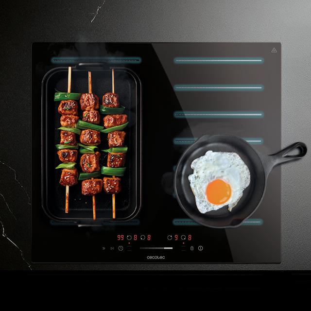 Plaque de cuisson à induction Bolero Squad I 4001 Flex avec 1 zone et 1 zone flexible, 9 niveaux, Minuterie, Fonction Booster, puissance max. 7 200 W, commande Touch Slider, Stop&Go, Kid Lock et chauffage à faible puissance.