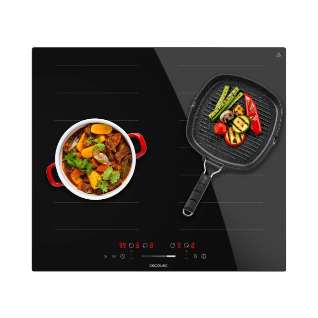 Plaque de cuisson à induction Bolero Squad I 4001 Flex avec 1 zone et 1 zone flexible, 9 niveaux, Minuterie, Fonction Booster, puissance max. 7 200 W, commande Touch Slider, Stop&Go, Kid Lock et chauffage à faible puissance.