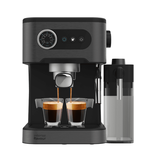 Power Espresso 20 Pro Latte Espressomaschine für Espresso und Cappuccino, Cold Brew, mit 20 Riegeln und einstellbarem Verdampfer.