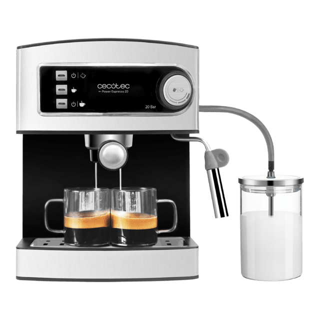 Power Espresso 20 Pro Latte Macchina espresso per caffè espresso e cappuccino, cold brew, con 20 bar e vaporizzatore regolabile.