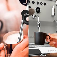 Baristeo Gastro Dark Cafetera profesional con pre-infusión ajustable, bomba rotatoria de 9 bares, caldera E-61 de alta capacidad y control PID para extraer todo el potencial de cada grano.
