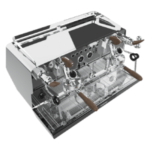 Baristeo Gastro Dark Cafetera profesional con pre-infusión ajustable, bomba rotatoria de 9 bares, caldera E-61 de alta capacidad y control PID para extraer todo el potencial de cada grano.