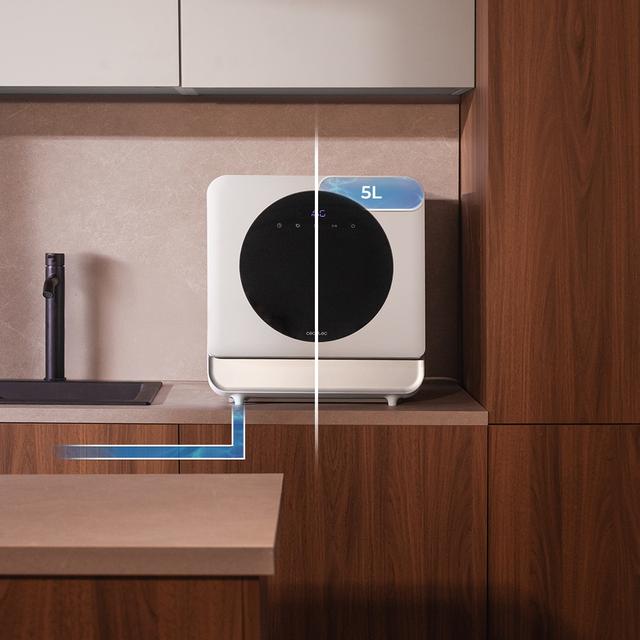 Bolero Aguazero 1100 Mini Lavavajiillas compacto de 3 servicios blanco, clase C, con 6 programas y  Touch Control Panel. Con funciones como Long Storage y Delay Start