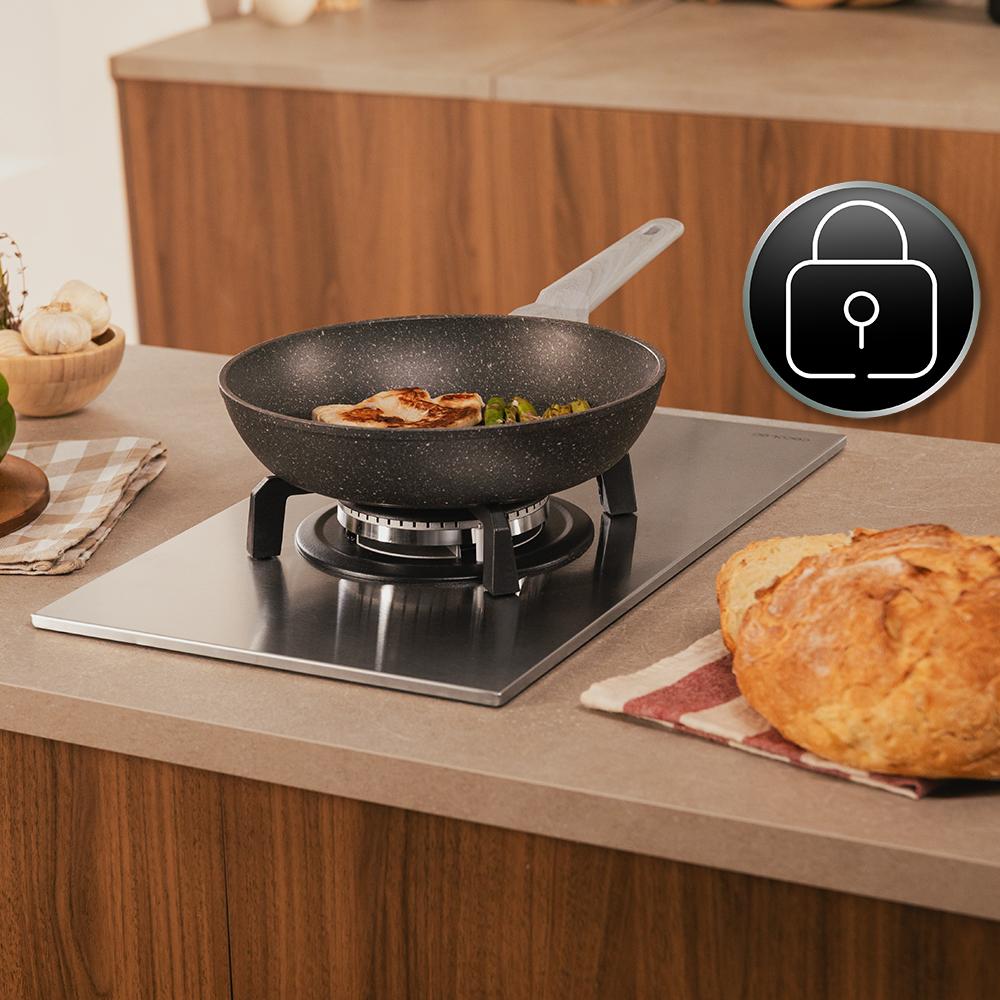 Plaque De Cuisson à Gaz Cecotec Bolero Squad G 1400S - 1 Foyer 3,4 KW - Inox, Grille En Fonte, Allumage électronique - Conversion Butane Incluse
