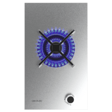 Bolero Squad G 1400S Inox - Placa de gas de 1 Fuego, 3.4kW, Acero Inoxidable, Parrillas de Hierro Fundido, Quemador WOK Triple Corona, Encendido Electrónico, Seguridad en Válvulas, accesorio para la conversión de gas incluído.