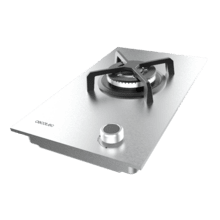 Bolero Squad G 1400S Inox - Placa de gas de 1 Fuego, 3.4kW, Acero Inoxidable, Parrillas de Hierro Fundido, Quemador WOK Triple Corona, Encendido Electrónico, Seguridad en Válvulas, accesorio para la conversión de gas incluído.