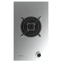 Bolero Squad G 1400S Inox - Placa de gas de 1 Fuego, 3.4kW, Acero Inoxidable, Parrillas de Hierro Fundido, Quemador WOK Triple Corona, Encendido Electrónico, Seguridad en Válvulas, accesorio para la conversión de gas incluído.
