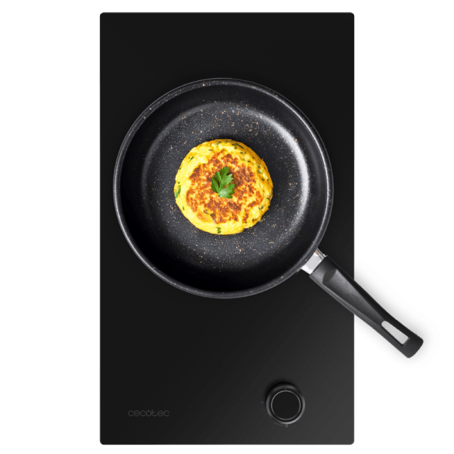 Bolero Squad G 1400S Nano Glass - Placa de gas de 1 Fuego, 3,4kW, Nano Glass, Parrillas de Hierro Fundido, Quemador WOK Triple Corona, Encendido Electrónico, Seguridad en Válvulas, accesorio para la conversión de gas incluído.