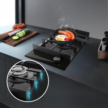 Bolero Squad G 1400F Glass Black - Placa de Gas de 1 Fuego, 3,4kW, Glass Black, Parrillas de Hierro Fundido, Quemador WOK Triple Corona, Encendido Electrónico, Seguridad en Válvulas, accesorio para la conversión de gas incluído.