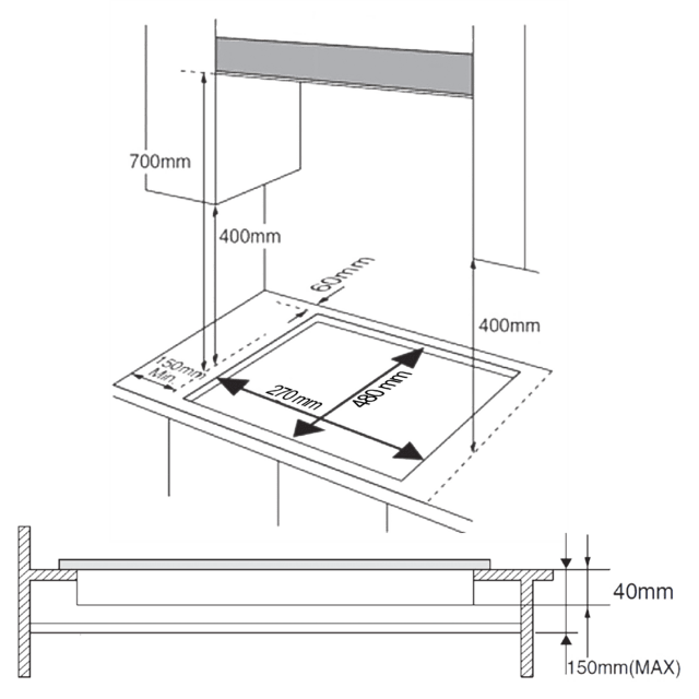 Bolero Squad G 1400F Glass Black - Placa de Gas de 1 Fuego, 3,4kW, Glass Black, Parrillas de Hierro Fundido, Quemador WOK Triple Corona, Encendido Electrónico, Seguridad en Válvulas, accesorio para la conversión de gas incluído.