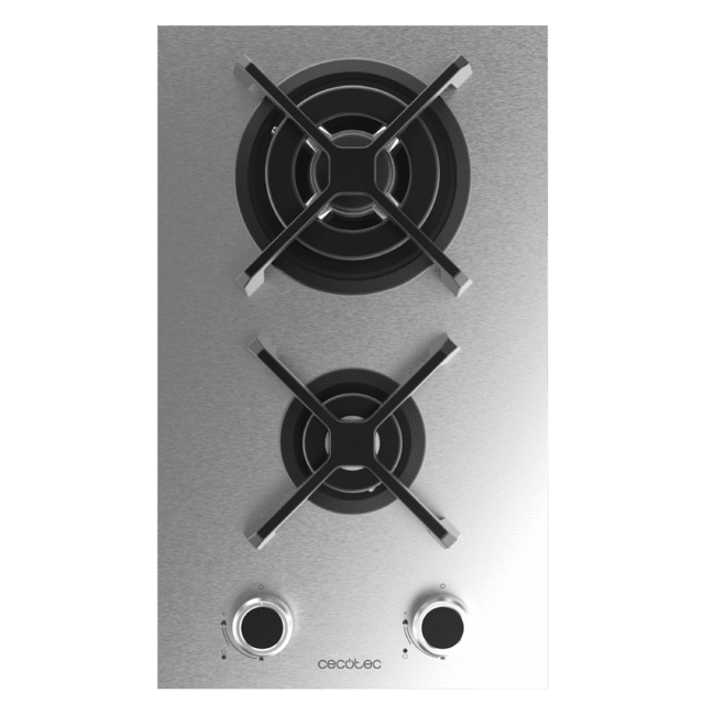 Bolero Squad G 2400S Inox Plaque de cuisson à gaz Cecotec Bolero Squad G 2400S Inox - avec 2 foyers, 5,2 kW, acier inoxydable, grilles en fonte, foyer WOK à triple anneau, allumage électronique, système de sécurité des valves, conversion au gaz butane.