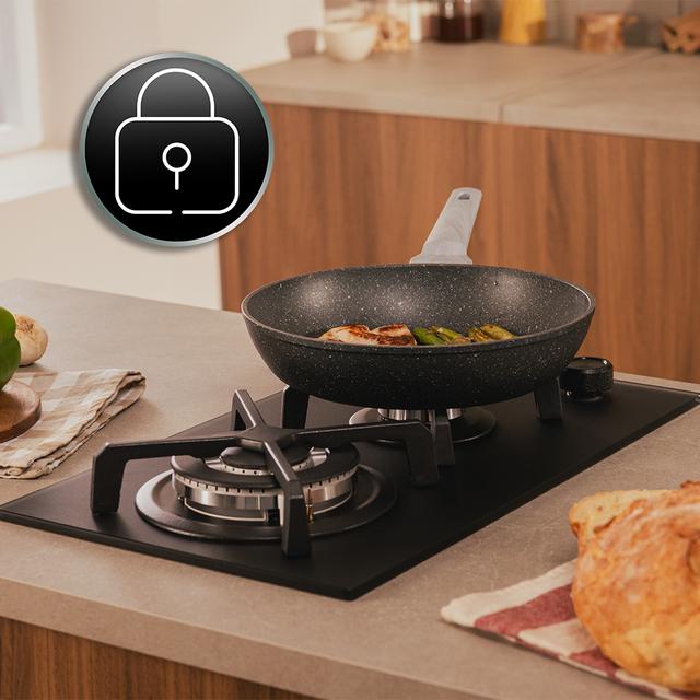 Bolero Squad G 2400S Nano Glass - Placa de gas de 2 Fuegos, 5,2kW, Nano Glass, Parrillas de Hierro Fundido, Quemador WOK Triple Corona, Encendido Electrónico, Seguridad en Válvulas, accesorio para la conversión de gas incluído.