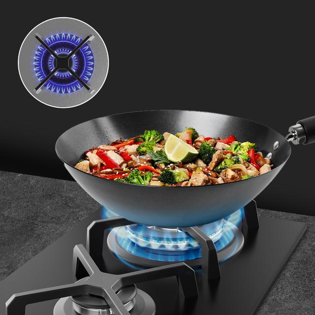 Bolero Squad G 2400S Nano Glass - Placa de gas de 2 Fuegos, 5,2kW, Nano Glass, Parrillas de Hierro Fundido, Quemador WOK Triple Corona, Encendido Electrónico, Seguridad en Válvulas, accesorio para la conversión de gas incluído.