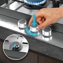Bolero Squad G 3400F Inox Plaque de cuisson à gaz Cecotec Bolero Squad G 3400F Inox - avec 3 foyers, 6,2 kW, acier inoxydable, grilles en fonte, foyer WOK à triple anneau, allumage électronique, système de sécurité des valves, conversion au gaz butane.