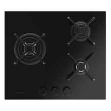 Bolero Squad G 3400S Nano Glass Plaque de cuisson à gaz Cecotec Bolero Squad G 3400S Nano Glass avec 3 foyers, 6,2 kW, Nano Glass, grilles en fonte, foyer WOK à triple anneau, allumage électronique, système de sécurité des valves, conversion au gaz butane.