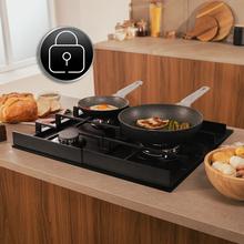 Bolero Squad G 3400F Glass Black Plaque de cuisson à gaz Cecotec Bolero Squad G 3400F Glass Black avec 3 foyers, 6,2 kW, Glass Black, grilles en fonte, foyer WOK à triple anneau, allumage électronique, système de sécurité des valves, conversion au gaz butane