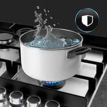 Bolero Squad G 4400F Inox - Placa de gas de 4 Fuegos, 8kW, Acero Inoxidable, Parrillas de Hierro Fundido, Quemador WOK Triple Corona, Encendido Electrónico, Seguridad en Válvulas, accesorio para la conversión de gas incluído.