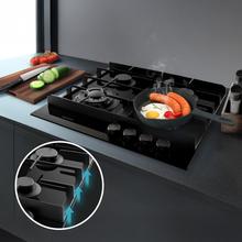 Bolero Squad G 4400F Glass Black - Placa de gas de 4 Fuegos, 8kW, Glass Black, Parrillas de Hierro Fundido, Quemador WOK Triple Corona, Encendido Electrónico, Seguridad en Válvulas, accesorio para la conversión de gas incluído.