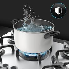 Bolero Squad G 5400S Inox - Placa de gas de 5 Fuegos, 10,4kW, Acero Inoxidable, Parrillas de Hierro Fundido, Quemador WOK Triple Corona, Encendido Electrónico, Seguridad en Válvulas, accesorio para la conversión de gas incluído.