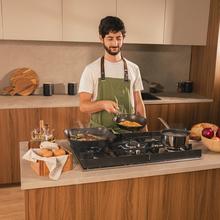 Bolero Squad G 5400F Inox - Plaque de cuisson à gaz 5 brûleurs, 10,4 kW, acier inoxydable, grilles en fonte, brûleur WOK à triple couronne, allumage électronique, soupapes de sécurité, accessoire de conversion de gaz inclus.