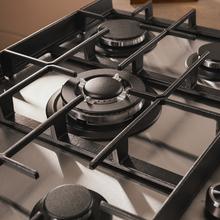 Bolero Squad G 5400F Inox - Plaque de cuisson à gaz 5 brûleurs, 10,4 kW, acier inoxydable, grilles en fonte, brûleur WOK à triple couronne, allumage électronique, soupapes de sécurité, accessoire de conversion de gaz inclus.