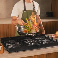 Bolero Squad G 5400F Inox - Plaque de cuisson à gaz 5 brûleurs, 10,4 kW, acier inoxydable, grilles en fonte, brûleur WOK à triple couronne, allumage électronique, soupapes de sécurité, accessoire de conversion de gaz inclus.