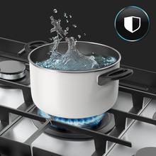 Bolero Squad G 5400F Inox - Placa de gas de 5 Fuegos, 10,4kW, Acero Inoxidable, Parrillas de Hierro Fundido, Quemador WOK Triple Corona, Encendido Electrónico, Seguridad en Válvulas, accesorio para la conversión de gas incluído.