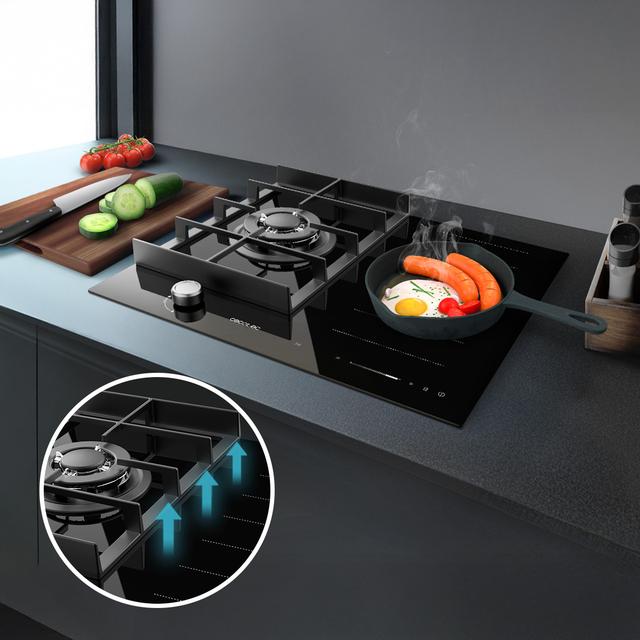 Bolero Squad GI 3500 Hybrid FullFlex Placa de gas e Inducción Cecotec Bolero Squad GI 3500 Hybrid FullFlex – Potencia de Inducción 3500W, 9 Velocidades con Función Booster, Zona FullFlex, Keep Warm y Función Stop&Go, Quemador Wok de 3,4kW, Encendido Electrónico, Sistema de Válvula de Seguridad, Soportes de Hierro Fundido. ¡La combinación perfecta para tu cocina!