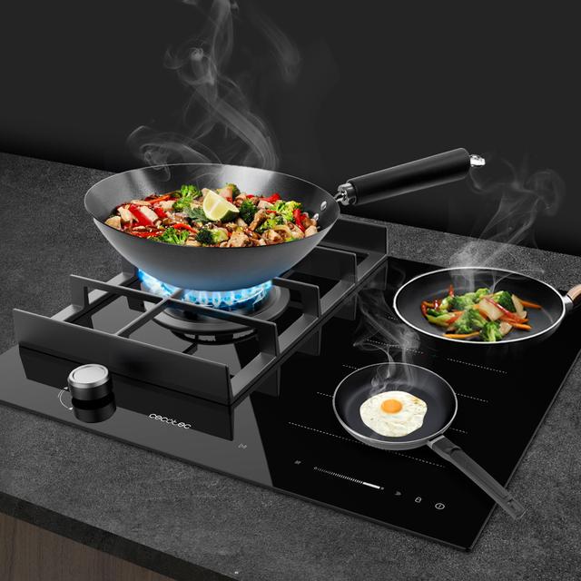Bolero Squad GI 3500 Hybrid FullFlex Placa de gas e Inducción Cecotec Bolero Squad GI 3500 Hybrid FullFlex – Potencia de Inducción 3500W, 9 Velocidades con Función Booster, Zona FullFlex, Keep Warm y Función Stop&Go, Quemador Wok de 3,4kW, Encendido Electrónico, Sistema de Válvula de Seguridad, Soportes de Hierro Fundido. ¡La combinación perfecta para tu cocina!