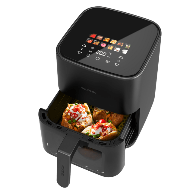 Cecofry&Grill Duoheat 4000 Air fryer Freidora de aire con doble resistencia para dorado perfecto y sabor de parrilla en carnes, capacidad de 4 litros y potencia de 1900 W para platos saludables.