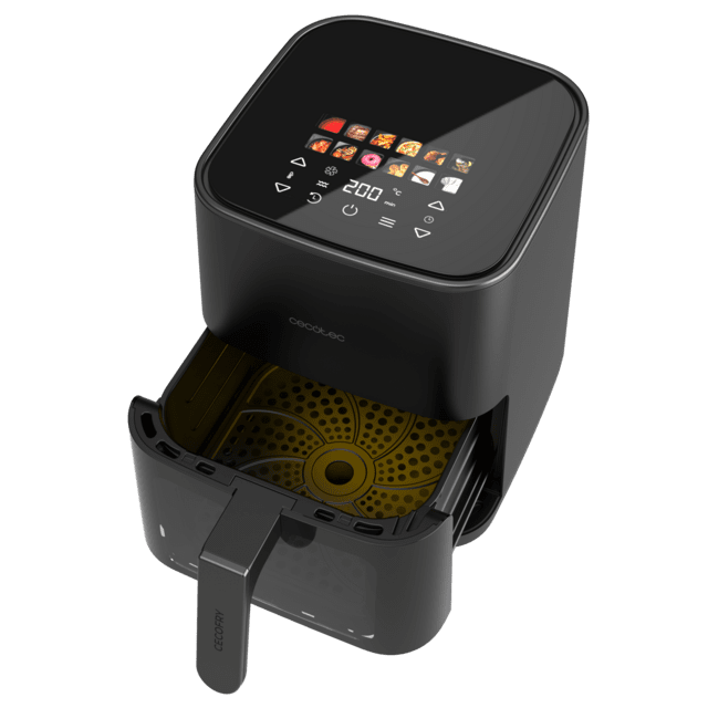 Cecofry&Grill Duoheat 4000 Heißluftfritteuse mit doppeltem Heizelement für perfekte Bräunung und Grillfleischgeschmack, 4 Liter Fassungsvermögen und 1900 W Leistung für gesunde Gerichte.