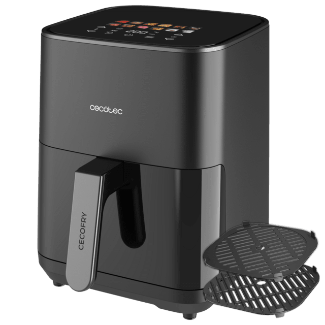 Cecofry&Grill Duoheat 4000 Air fryer Freidora de aire con doble resistencia para dorado perfecto y sabor de parrilla en carnes, capacidad de 4 litros y potencia de 1900 W para platos saludables.