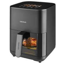 Cecofry&Grill Duoheat 4000 Friggitrice ad aria con doppia resistenza per una doratura perfetta e sapore di barbecue sulla carne, capacità di 4 litri e potenza di 1900 W per piatti salutari.