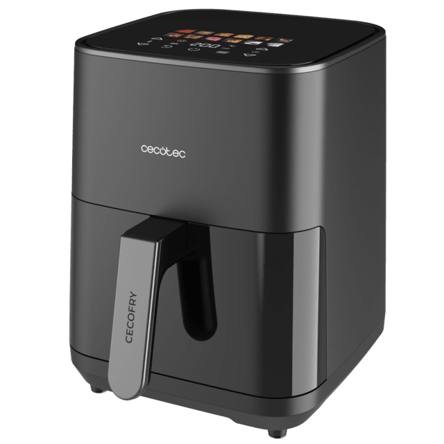 Cecofry&Grill Duoheat 4000 Heißluftfritteuse mit doppeltem Heizelement für perfekte Bräunung und Grillfleischgeschmack, 4 Liter Fassungsvermögen und 1900 W Leistung für gesunde Gerichte.