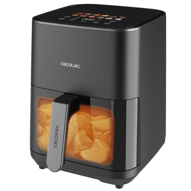 Fritadeira Cecofry&Grill Duoheat 4000 Air com dupla resistência para perfeito escurecimento e sabor grelhado em carnes, capacidade de 4 litros e potência de 1900 W para pratos saudáveis.