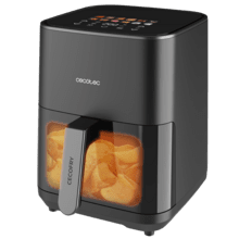 Fritadeira Cecofry&Grill Duoheat 4000 Air com dupla resistência para perfeito escurecimento e sabor grelhado em carnes, capacidade de 4 litros e potência de 1900 W para pratos saudáveis.