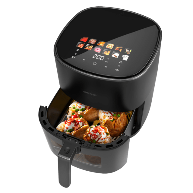 Cecofry&Grill Duoheat 6500 Fritadeira com dupla resistência para um dourado perfeito e um sabor a grelhado nas carnes, 6,5 litros de capacidade e 2200 W de potência para pratos saudáveis.