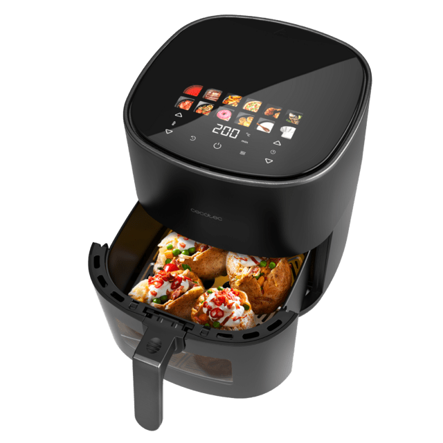 Cecofry&Grill Duoheat 6500 Air fryer  Freidora de aire con doble resistencia para dorado perfecto y sabor de parrilla en carnes, capacidad de 6,5 litros y potencia de 2200 W para platos saludables.