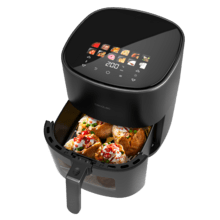 Cecofry&Grill Duoheat 6500 Air fryer  Freidora de aire con doble resistencia para dorado perfecto y sabor de parrilla en carnes, capacidad de 6,5 litros y potencia de 2200 W para platos saludables.