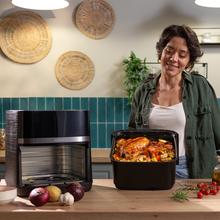 Cecofry&Grill Duoheat 8000 Freidora de aire con doble resistencia para dorado perfecto y sabor de parrilla en carnes, capacidad de 8 litros y potencia de 2200 W para platos saludables.