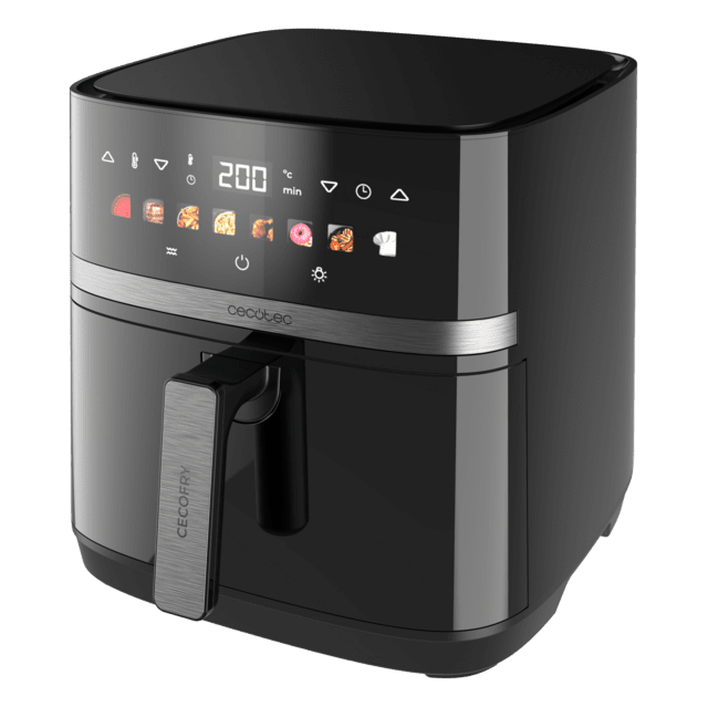 Cecofry&Grill Duoheat 8000 Fritadeira com dupla resistência para um dourado perfeito e um sabor a grelhado nas carnes, 8 litros de capacidade e 2200 W de potência para pratos saudáveis.