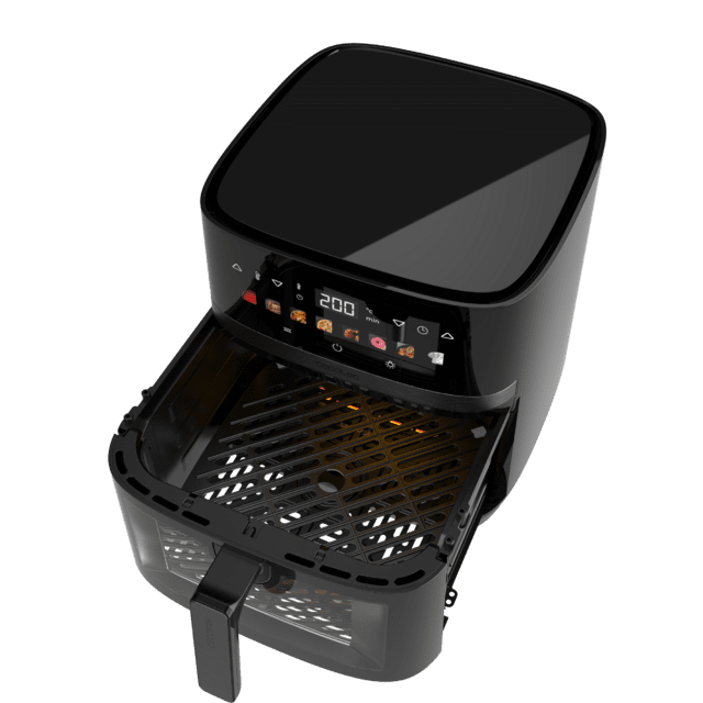 Cecofry&Grill Duoheat 8000 Freidora de aire con doble resistencia para dorado perfecto y sabor de parrilla en carnes, capacidad de 8 litros y potencia de 2200 W para platos saludables.