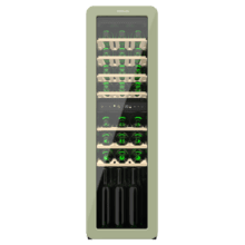 Bolero GrandSommelier Origin Duo 30 Hit Green Cantina per vini dal design retrò verde con due zone di temperatura, Capacità per 30 bottiglie, Controllo elettronico della temperatura tramite display LED, Temperatura della zona 1 da 5ºC a 12ºC, Temperatura della zona 2 da 12ºC a 20ºC, Tecnologia NoFrost, Ripiani in legno, Luce interna, Ventilazione interna assistita da ventola, Dimensioni Altezza 120,5 cm, Larghezza 36,6 cm, Profondità 47,6 cm