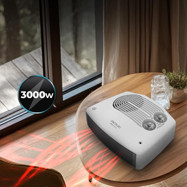 ReadyWarm 3000 Horizon White Heizlüfter mit 3000 W, 2 Leistungsstufen mit einstellbarem Thermostat