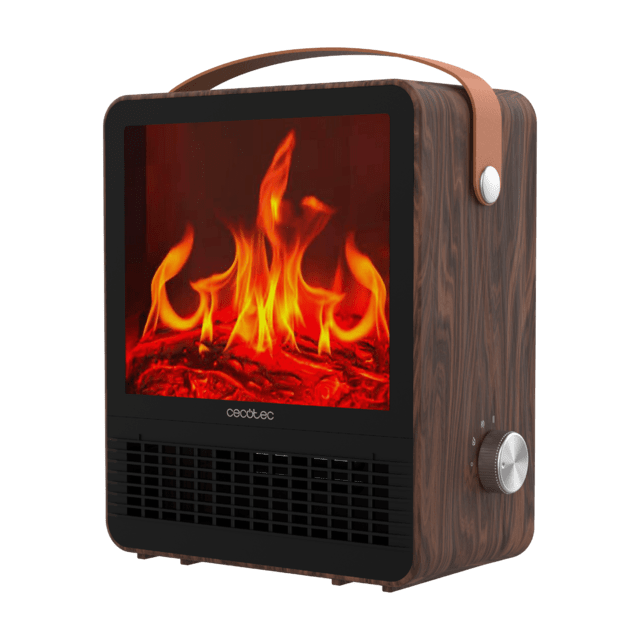 ReadyWarm 1500 Ceramic Flames Aquecedor de mesa em cerâmica com 1500 W, luz com efeito de chama, termostato ajustável e 2 modos de operação.